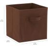 imageAmazon Basics Cube Organizer Storage Bins Handles Collapsible Fabric Pack of 6 105quotx105quotx11quot BlackBrown