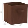 imageAmazon Basics Cube Organizer Storage Bins Handles Collapsible Fabric Pack of 6 105quotx105quotx11quot BlackBrown