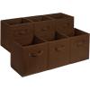 imageAmazon Basics Cube Organizer Storage Bins Handles Collapsible Fabric Pack of 6 105quotx105quotx11quot BlackBrown