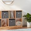 imageAmazon Basics Cube Organizer Storage Bins Handles Collapsible Fabric Pack of 6 105quotx105quotx11quot BlackGray