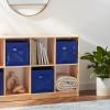 imageAmazon Basics Cube Organizer Storage Bins Handles Collapsible Fabric Pack of 6 105quotx105quotx11quot BlackNavy