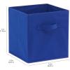 imageAmazon Basics Cube Organizer Storage Bins Handles Collapsible Fabric Pack of 6 105quotx105quotx11quot BlackNavy