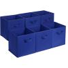 imageAmazon Basics Cube Organizer Storage Bins Handles Collapsible Fabric Pack of 6 105quotx105quotx11quot BlackNavy