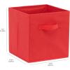imageAmazon Basics Cube Organizer Storage Bins Handles Collapsible Fabric Pack of 6 105quotx105quotx11quot BlackRed