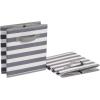 imageAmazon Basics Cube Organizer Storage Bins Handles Collapsible Fabric Pack of 6 105quotx105quotx11quot BlackWhite Light Grey Stripe