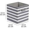 imageAmazon Basics Cube Organizer Storage Bins Handles Collapsible Fabric Pack of 6 105quotx105quotx11quot BlackWhite Light Grey Stripe