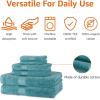 imageAmazon Basics FadeResistant Organic Cotton Washcloth 12 Pack 12quotx12quot TaupeTeal