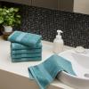 imageAmazon Basics FadeResistant Organic Cotton Washcloth 12 Pack 12quotx12quot TaupeTeal