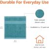 imageAmazon Basics FadeResistant Organic Cotton Washcloth 12 Pack 12quotx12quot TaupeTeal Green