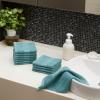 imageAmazon Basics FadeResistant Organic Cotton Washcloth 12 Pack 12quotx12quot TaupeTeal Green