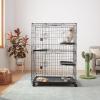 imageAmazon Basics Large 3Tier Cat DurablePliable Cage Playpen Box Crate Kennel  358quotL x 224quotW x 506quotH Black