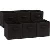 imageAmazon Basics Cube Organizer Storage Bins Handles Collapsible Fabric Pack of 6 105quotx105quotx11quot BlackBlack