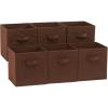 imageAmazon Basics Cube Organizer Storage Bins Handles Collapsible Fabric Pack of 6 105quotx105quotx11quot BlackBrown