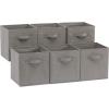 imageAmazon Basics Cube Organizer Storage Bins Handles Collapsible Fabric Pack of 6 105quotx105quotx11quot BlackGray