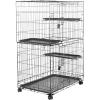 imageAmazon Basics Large 3Tier Cat DurablePliable Cage Playpen Box Crate Kennel  358quotL x 224quotW x 506quotH Black