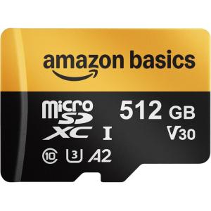 imageAmazon Basics 1TB Micro SD Card with Reader Adapter Fast Speed Up to 200MBs Black 1Pack512GB