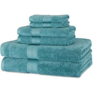 imageAmazon Basics FadeResistant Organic Cotton Washcloth 12 Pack 12quotx12quot TaupeTeal