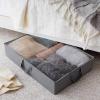 imageAmazon Basics Under Bed Fabric Zipper Blanket Storage Container Bags with Window and Handles 2Pack 18 x 42 x 6 Inches Gray18 x 42 x 6