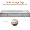 imageAmazon Basics Under Bed Fabric Zipper Blanket Storage Container Bags with Window and Handles 2Pack 18 x 42 x 6 Inches Gray18 x 42 x 6