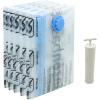imageAmazon Basics Vacuum Compression Space Saving Storage Bags with Hand Pump Multiple Sizes Pack of 15 WhiteWhite  Sky Blue