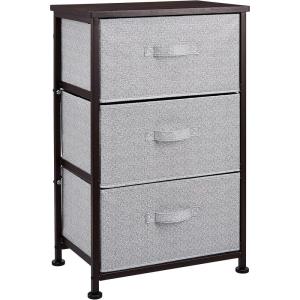 imageAmazon Basics Fabric 3Drawer Storage Organizer Unit for Closet BlackBronze