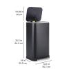 imageAmazon Basics Rectangular Trash Can with Lid Liner and SoftClose Foot Pedal 32l85 gallon BlackBlack