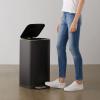 imageAmazon Basics Rectangular Trash Can with Lid Liner and SoftClose Foot Pedal 32l85 gallon BlackBlack