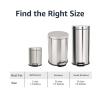 imageAmazon Basics Round Cylindrical SoftClose Small Trash Can With Foot Pedal for Bathroom and small space 5 Liter13 Gallon Brushed Stainless SteelBrushed Stainless Steel