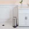 imageAmazon Basics Small Trash Can with Lid and SoftClose Foot Pedal for Bathroom Bedroom Living Room Office Smudge Resistant 20L  53 Gallon NickelBrushed Stainless Steel