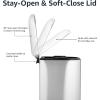 imageAmazon Basics Small Trash Can with Lid and SoftClose Foot Pedal for Bathroom Bedroom Living Room Office Smudge Resistant 20L  53 Gallon NickelBrushed Stainless Steel