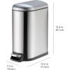 imageAmazon Basics Small Trash Can with Lid and SoftClose Foot Pedal for Bathroom Bedroom Living Room Office Smudge Resistant 20L  53 Gallon NickelBrushed Stainless Steel