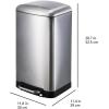 imageAmazon Basics Small Trash Can with Lid and SoftClose Foot Pedal for Bathroom Bedroom Living Room Office Smudge Resistant 20L  53 Gallon NickelNickel