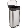 imageAmazon Basics Smudge Resistant Rectangular Trash Can With SoftClose Foot Pedal Brushed Stainless Steel 50 Liter132 Gallon Satin Nickel Finish 167quotL x 147quotW x 259quotHSatin Nickel