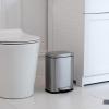 imageAmazon Basics Smudge Resistant Rectangular Trash Can With SoftClose Foot Pedal Brushed Stainless Steel 50 Liter132 Gallon Satin Nickel Finish 167quotL x 147quotW x 259quotHSatin Nickel