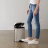 imageAmazon Basics Smudge Resistant Rectangular Trash Can With SoftClose Foot Pedal Brushed Stainless Steel 50 Liter132 Gallon Satin Nickel Finish 167quotL x 147quotW x 259quotHSatin Nickel