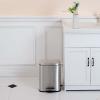 imageAmazon Basics Smudge Resistant Rectangular Trash Can With SoftClose Foot Pedal Brushed Stainless Steel 50 Liter132 Gallon Satin Nickel Finish 167quotL x 147quotW x 259quotHSatin Nickel