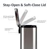 imageAmazon Basics Smudge Resistant Rectangular Trash Can With SoftClose Foot Pedal Brushed Stainless Steel 50 Liter132 Gallon Satin Nickel Finish 167quotL x 147quotW x 259quotHSatin Nickel