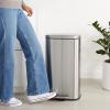 imageAmazon Basics Smudge Resistant Rectangular Trash Can With SoftClose Foot Pedal Brushed Stainless Steel 50 Liter132 Gallon Satin Nickel Finish 167quotL x 147quotW x 259quotHSatin Nickel
