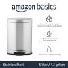 imageAmazon Basics Smudge Resistant Rectangular Trash Can With SoftClose Foot Pedal Brushed Stainless Steel 50 Liter132 Gallon Satin Nickel Finish 167quotL x 147quotW x 259quotHSatin Nickel