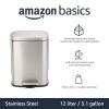 imageAmazon Basics Smudge Resistant Rectangular Trash Can With SoftClose Foot Pedal Brushed Stainless Steel 50 Liter132 Gallon Satin Nickel Finish 167quotL x 147quotW x 259quotHSatin Nickel