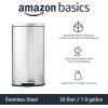 imageAmazon Basics Smudge Resistant Rectangular Trash Can With SoftClose Foot Pedal Brushed Stainless Steel 50 Liter132 Gallon Satin Nickel Finish 167quotL x 147quotW x 259quotHSatin Nickel