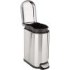 imageAmazon Basics Small Trash Can with Lid and SoftClose Foot Pedal for Bathroom Bedroom Living Room Office Smudge Resistant 20L  53 Gallon NickelBrushed Stainless Steel