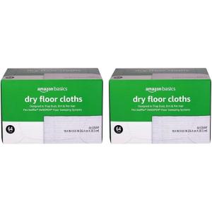 imageAmazon Basics Dry Floor Cloths to Clean Dust Dirt Pet Hair 64 Count Pack of 1White