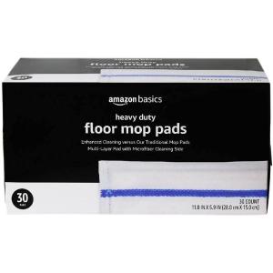 imageAmazon Basics Heavy Duty Dry Mop Pads  11quot x 59quot Pack of 30 Microfiber110 x 59 inches