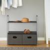 imageAmazon Basics Closet Storage Organizer with Fabric Bins Drawers and 3 Shelves Grey 327quot x 122quot x 31quot