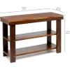 imageAmazon Basics Solid Pine Wood Entryway Shoe Rack Bench Espresso 104quot D x 2756quot W x 1772quot HEspresso