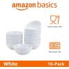 imageAmazon Basics 16Pack White Porcelain Coupe Bowl 59quot diameter Round Microwavesafe Commercialgrade