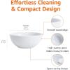 imageAmazon Basics 16Pack White Porcelain Coupe Bowl 59quot diameter Round Microwavesafe Commercialgrade