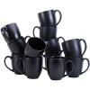 imageAmazon Basics 12pack Matte Black Ceramic Coffee Mug 16 ounces MicrowaveSafe Stoneware Commercialgrade