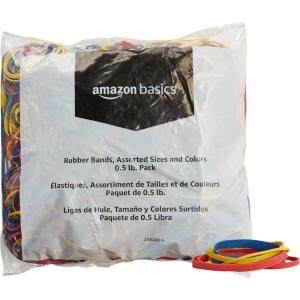 imageAmazon Basics Rubber Bands Size 19 312 x 116 Inch 1250 Bands1 lb Pack 3Pack TanAssorted